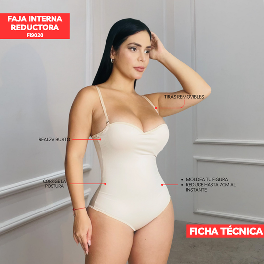 Faja interna -straple y con copas beige FI9021