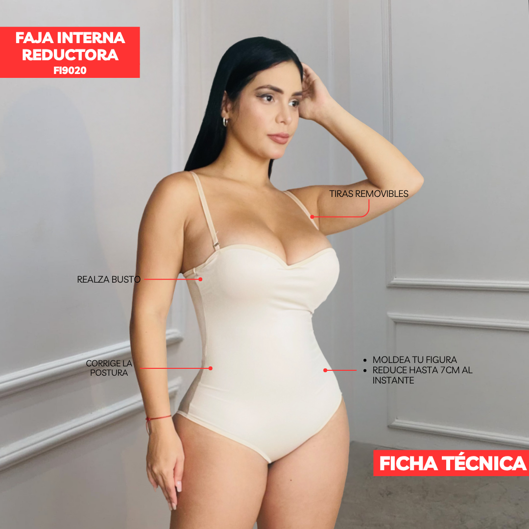 Faja interna -straple y con copas beige FI9021