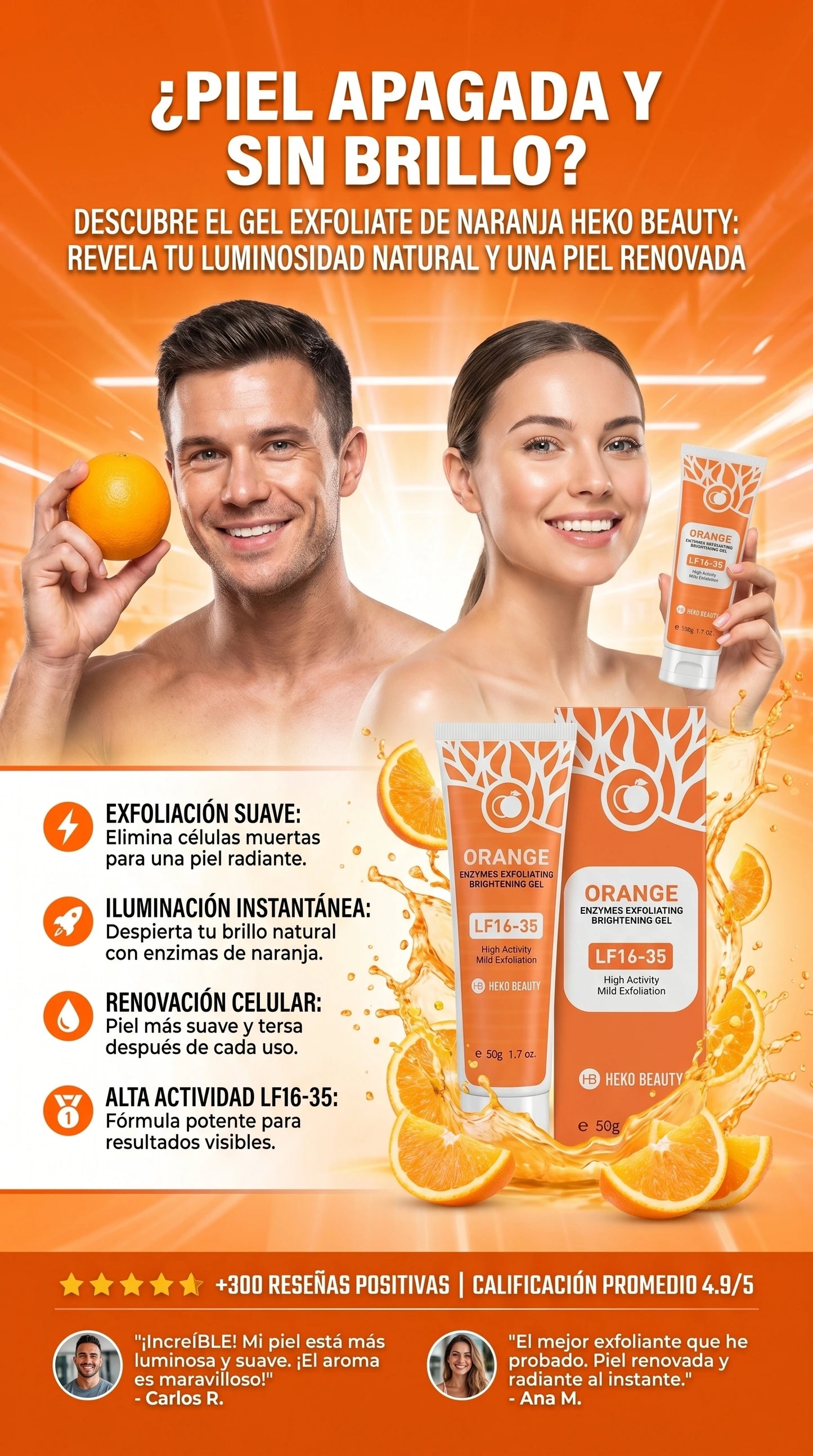 Gel Exfoliante Con Enzima De Naranja Ora