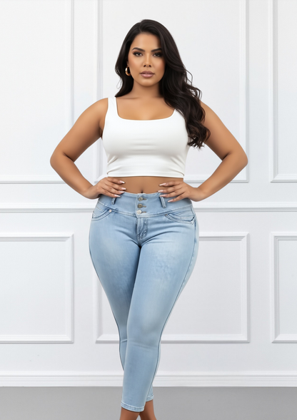 Jeans con Faja Levanta Glúteos Hielo 300F