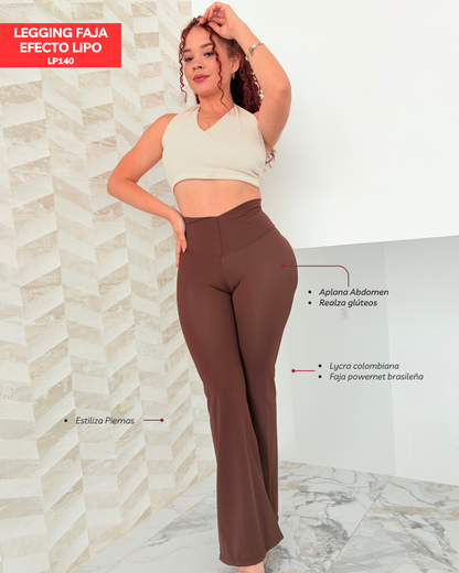 Leggins faja efecto lipo brown LP140