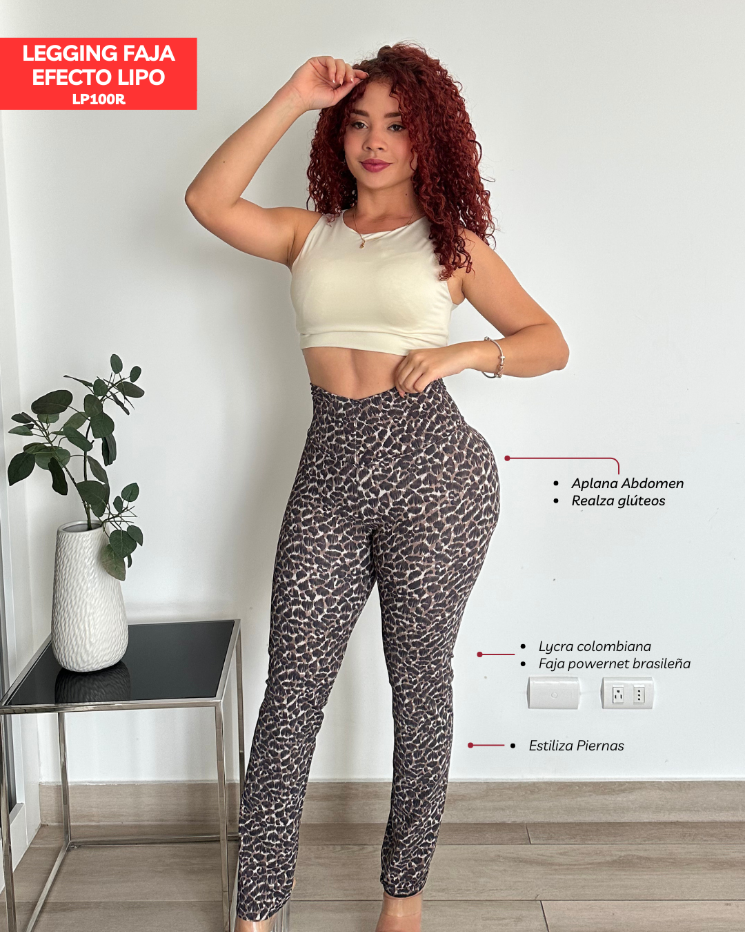 Leggins faja efecto lipo leopardo LP100R