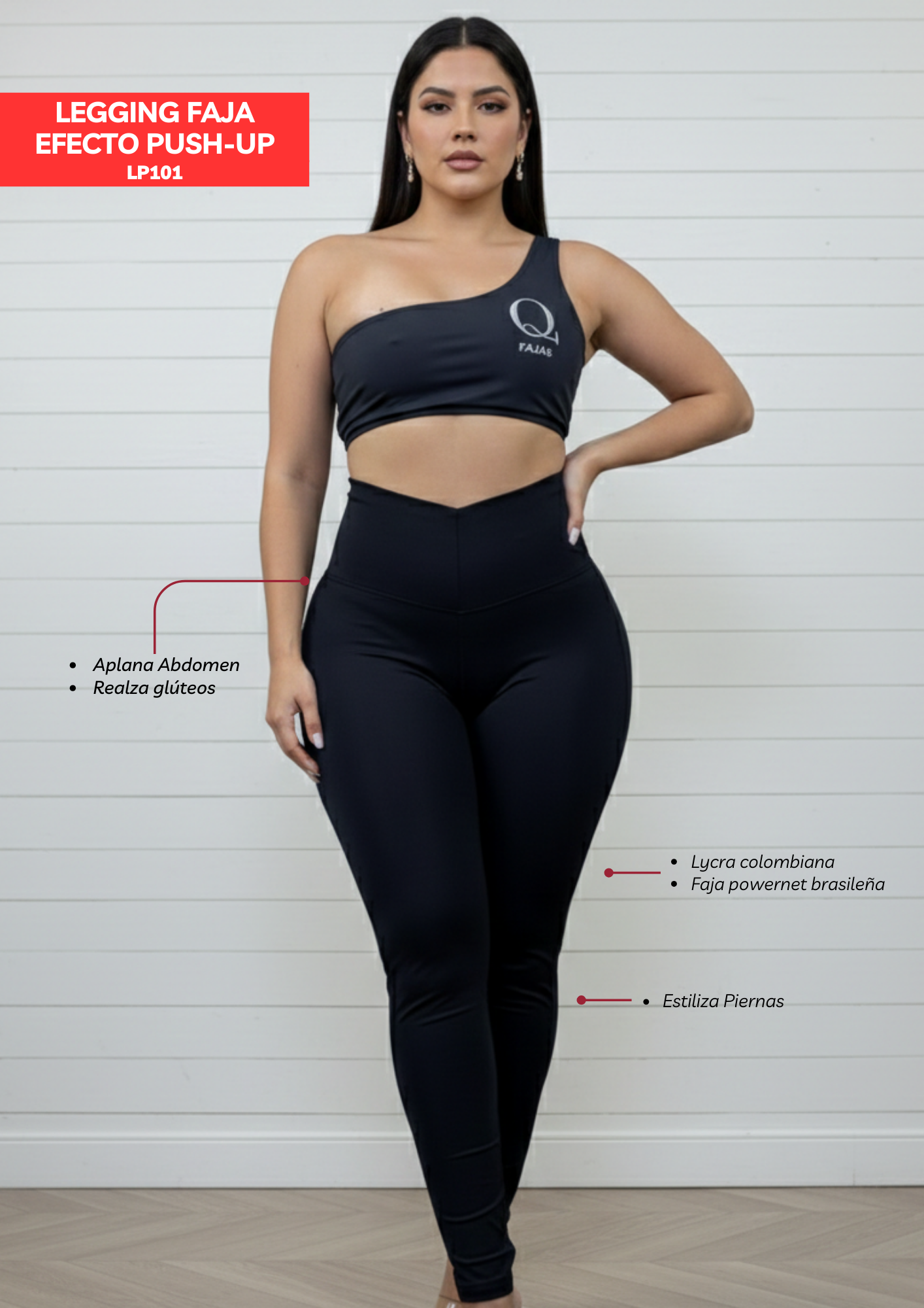 Leggins faja efecto lipo negro LP101