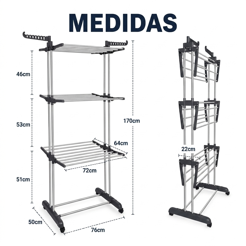 TENDEDERO DE ACERO PLEGABLE