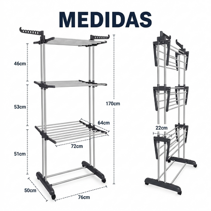 TENDEDERO DE ACERO PLEGABLE