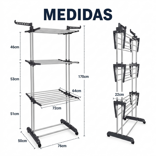 TENDEDERO DE ACERO PLEGABLE