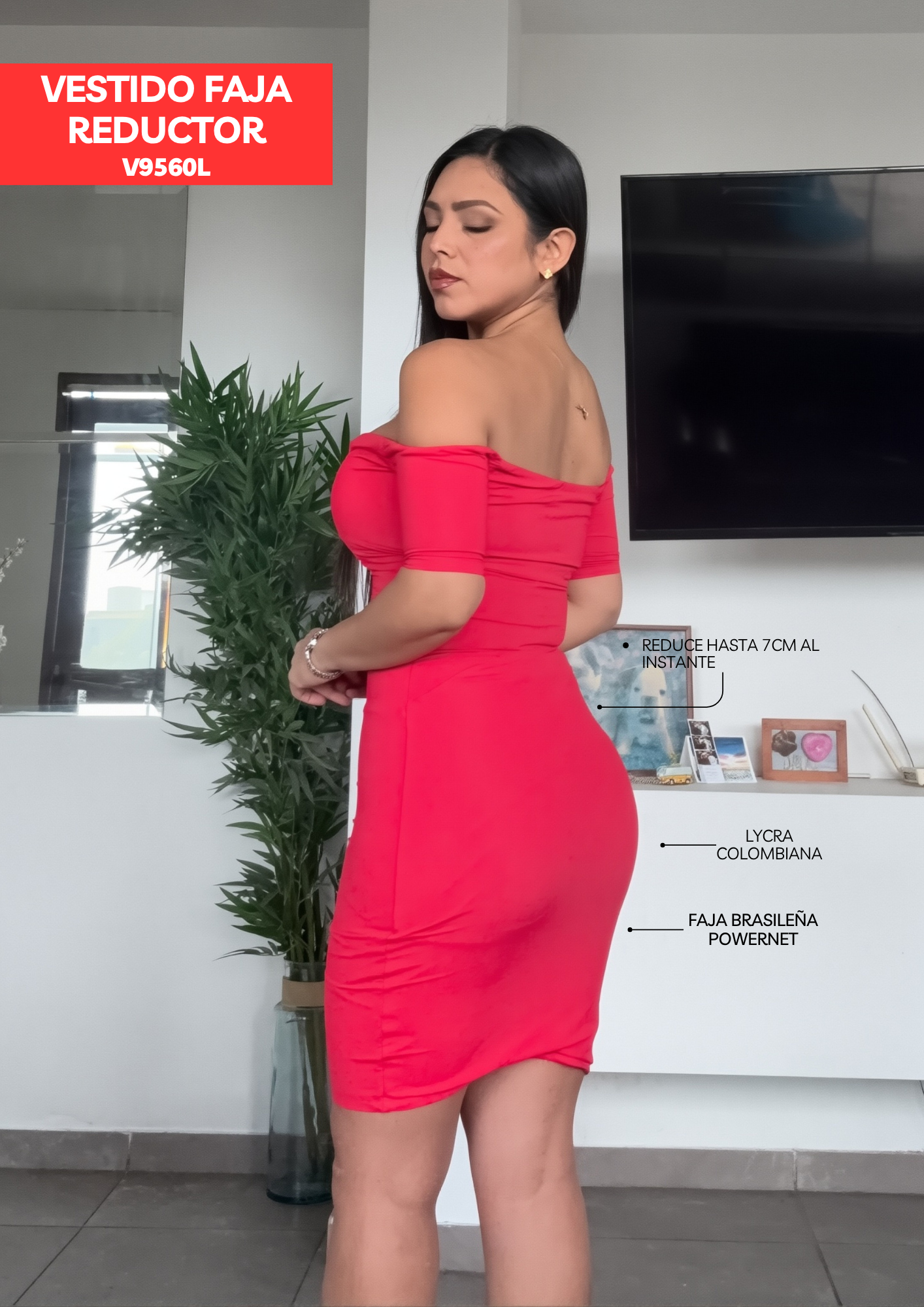 Vestido faja exclusive rojo V9560L